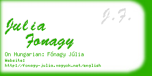julia fonagy business card